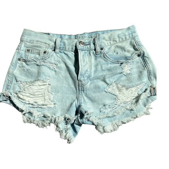 American Eagle Outfitters Pants - American Eagle Distressed Denim Bleach Shorts Size 2